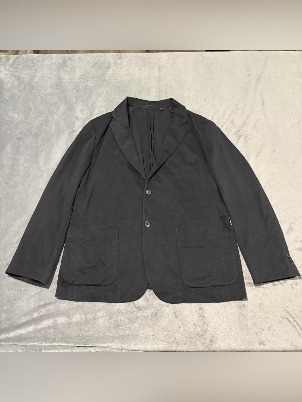 Uniqlo Blazer Mens XL Black Jacket Sport Coat Lightweight 2 Button